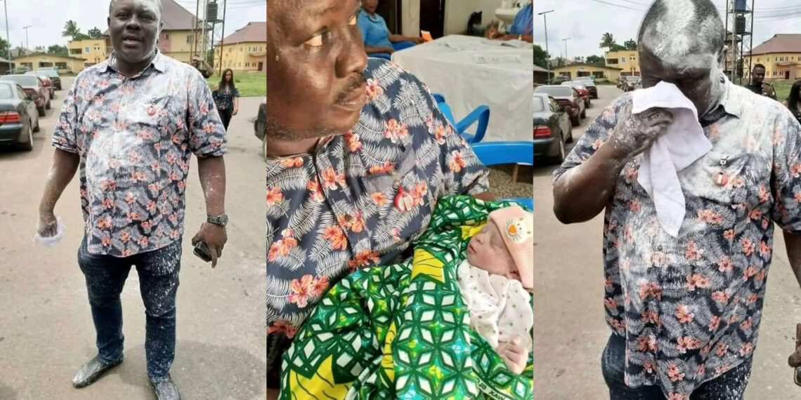 Popular Nigerian Journalist, Ifeanyi Okali, In Tears As His Wife Delivers Their First Child to the world of milk and honey- A Bouncy Baby Girl, 11 Years After Their Marriage. 