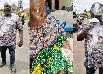 Popular Nigerian Journalist, Ifeanyi Okali, In Tears As His Wife Delivers Their First Child to the world of milk and honey- A Bouncy Baby Girl, 11 Years After Their Marriage. 