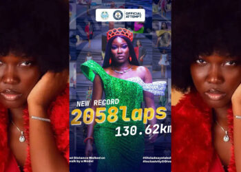 Nigeria Lady sets a new Guinness World Record  for the longest distance catwalk by a model.