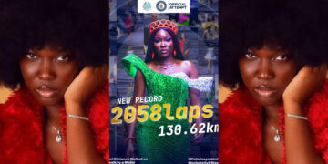 Nigeria Lady sets a new Guinness World Record  for the longest distance catwalk by a model.