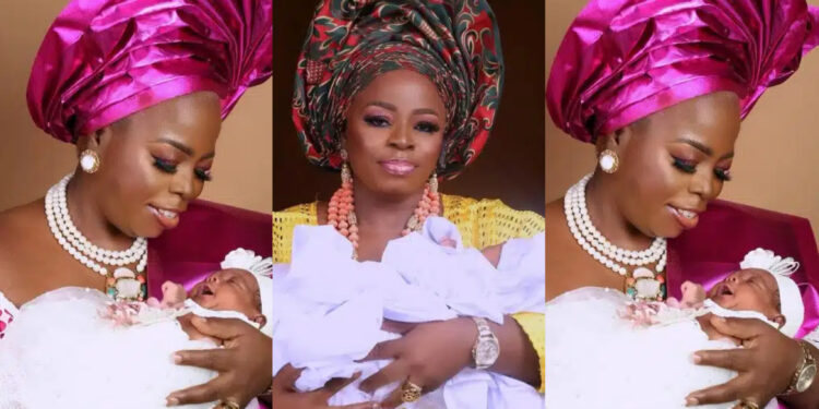 “arrival of  bundle of joy” After 28 years of waiting Nigerian woman joyfully celebrates as she welcomes her first child.