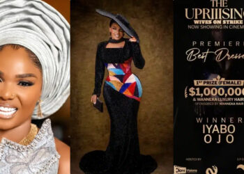Nollywood actress lyabo Ojo wins $1,000 after emerging as the best-dressed actress at the premiere of her colleague Omoni Oboli’s movie.