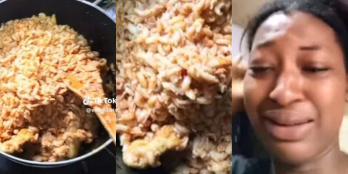 “I only told him I can only cook for myself”-Nigerian Lady in Tears After Failing to Cook Macaroni Properly