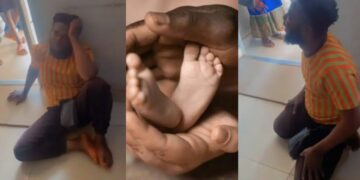 “The Baby Is A Miracle Child”- Husband Overwhelmed as Wife Delivers After 16-Hour Labor