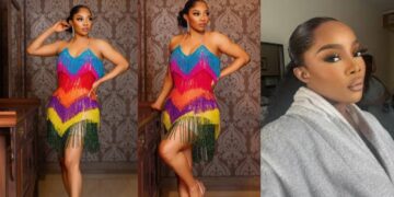 “She Looks 16”- Toke Makinwa Stuns in Multicolored Dress for 40th Birthday Celebration