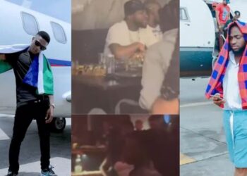 “Davido Suppose Commot Hin Teeth Offline”- Nigerian Music Rivals Wizkid and Davido Reunite in London Club; Ignored Eachother