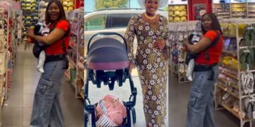 “Happy 3 Month Birthday To My Sunshine”- Debbie Shokoya Takes 3-Month-Old Daughter on Shopping Spree (Video)