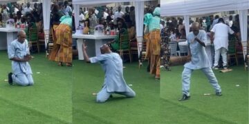 “They invite Michael Jackson ni”- Elderly Man Steals Wedding Spotlight with Energetic Dance Moves