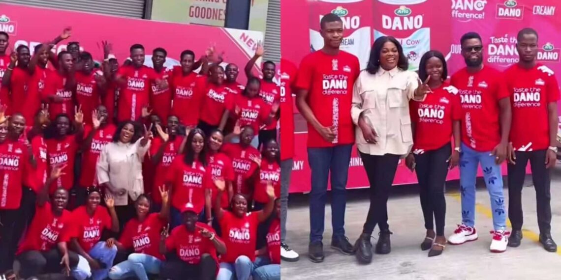 “Your dress sense is fire. You dress to fit every occasion perfectly” – Fan hails Funke Akindele as she visits Dano Milk factory (Video)