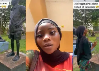 “Imagine the man come lay hand on you as you talk 😂”- TASUED Student’s Heartfelt Plea to Tai Solarin’s Statue Goes Viral