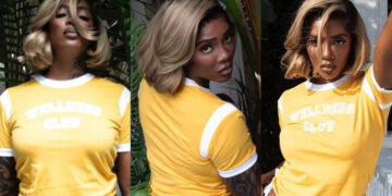 TiwaSavage trends as she shares a recent photos of herself on bikini. 