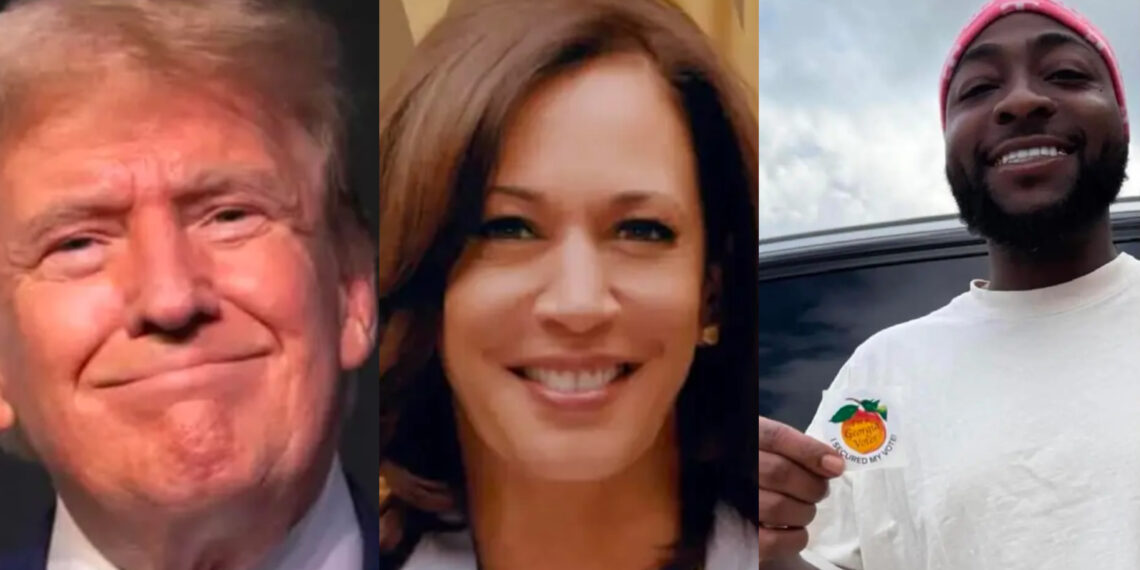 Wizkid and Burna Boy shocked as Davido becomes the first Nigerian artiste to Vote in the American Elections.