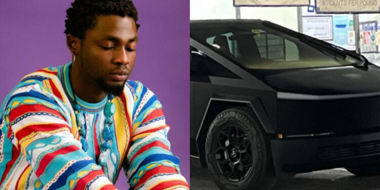 congratulations to Omah Lay has he  Ordered 2 of the Cyber Trucks, worth N561 Million Just after the news came that singer Davido ordered 1.