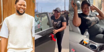 Emotional moment brain Jotter mother shared tears of joy after her son brain Jotter blessed her with a Brand new car