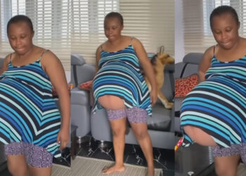“God bless all mothers” Pregnant woman stir mix reactions after she shares a video of her self on social media