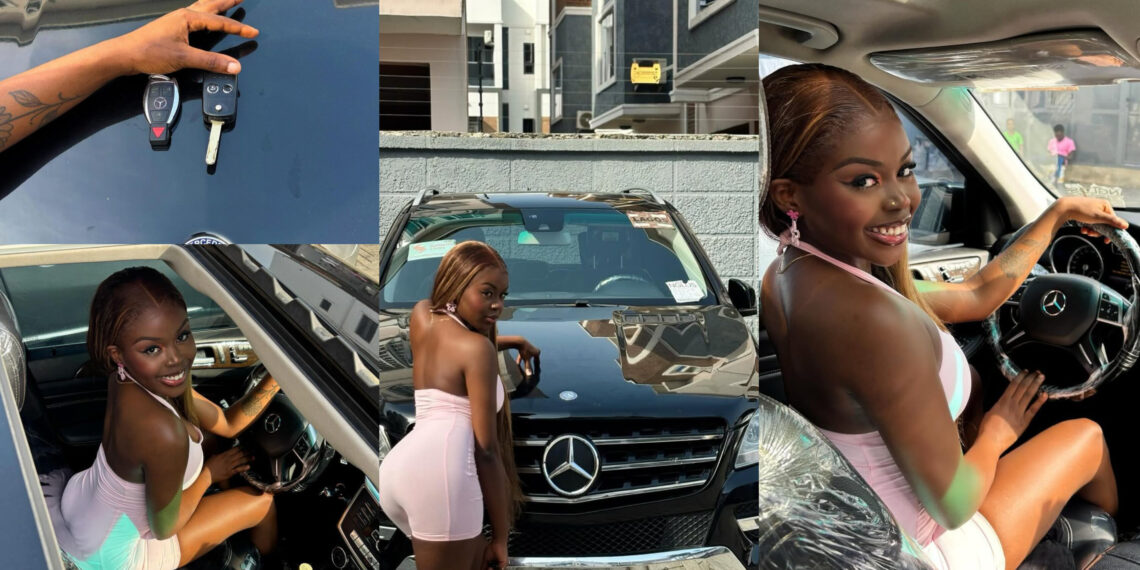 22 years old  Content Creator Saida Boj losses her coolness as she splashes 252 million naira in a new Mercedes Benz. Making it her second car she has aqcuisted