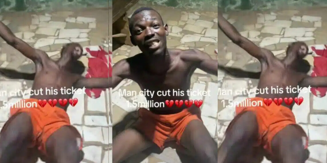 “how I wish I know, I for collect the N700K them be give me” man shared premium tears, as he rolled around in pain and regret as his N1.5M bet ticket gets cut by Man City.