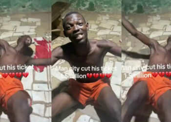 “how I wish I know, I for collect the N700K them be give me” man shared premium tears, as he rolled around in pain and regret as his N1.5M bet ticket gets cut by Man City.