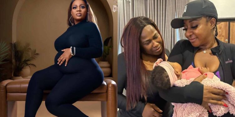 “My Goddaughter is so beautiful”- Chinney Love Thanks Uche Jombo and Ini Edo for Visiting Her Newborn