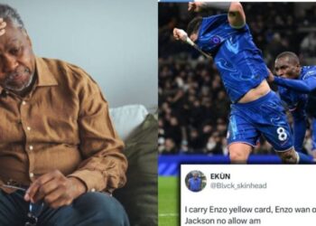 “I carry Enzo yellow card, Jackson no allow am off shirt” – Man expresses pain following Chelsea victory over Tottenham