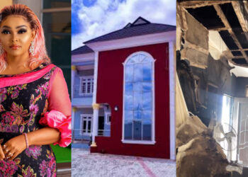 Heartbreaks as Nollywood Actress Mercy Aigbe Loses Luxurious Home to Fire Outbreak