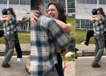 “Be like una dey use juju”- Reactions trail as Lady flies from Belgium to meet her Nigerian boyfriend for the first time