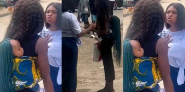 Nigerian Lady loose her coolness as she confronted a  mother in public over choice of hairstyle for her baby  