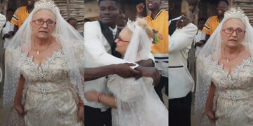 “Na Somebody’s Grandmother is now someone’s BabyGirl” -Reaction as young man shares adorable moment he ties the knot with his longtime oyibo lady