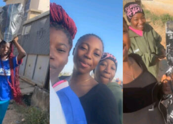 “Table don dey turn” as Lady moves with her friends to ex-boyfriend’s house, to collect back all the things she had gifted him during their relationship.