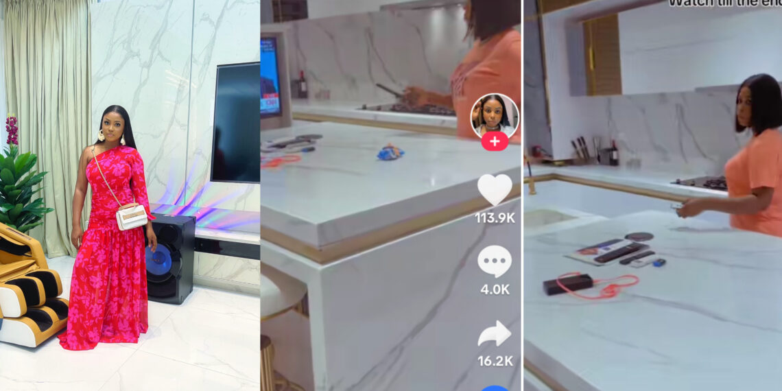 “Lady’s Stunning Luxury Kitchen Leaves Many in Awe, Sparking Reactions of ‘Poverty Die Die'”