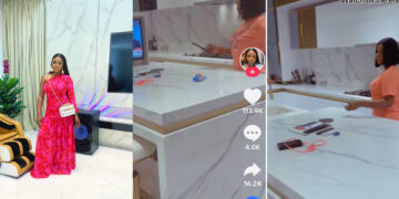 “Lady’s Stunning Luxury Kitchen Leaves Many in Awe, Sparking Reactions of ‘Poverty Die Die'”