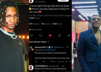 “You know how much be her cream, her make up and dress? you get mind dey text my babe. You wey be like say you no dey see food chop, fine sef you no fine reach me” Drama Unfolds as Carter Efe Slams Lil Smart&nbsp; for always texting his babe.