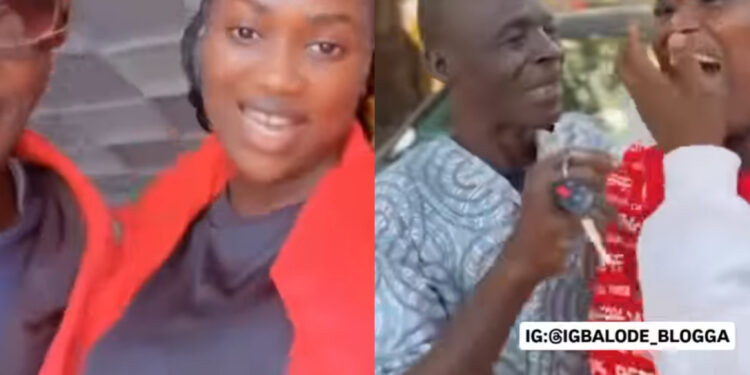 “Upcoming reginal daniel’s”netizens react’s as a young lady stir reactions as she shares a Closeup video with a man who seems her father age mate.