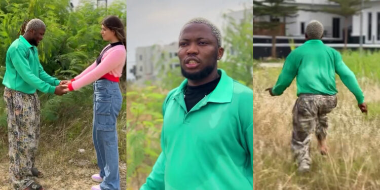 “Only dissappear na she dissappear, na you dey run like?” Nigerians react over  brain Jotter new skits with a little touch of Nollywood scenes. 