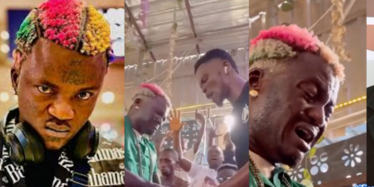 Portable has turn a strong Christian as he was seen in a viral video sharing tears of a born again during a deliverance session with a Pastor.