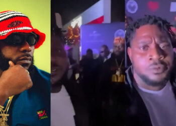 “You even put your hand for my shoulder for support to kick my phone” hilarious reactions trailing after Odumodublvck shows his kungfu skills with a fan phone, when trying to record a video with him. 