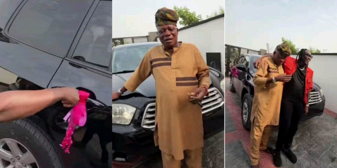 Nigerian popular singer, Qdot surprises many as he bought his father a multi-million naira car.