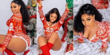 Nollywood actress merit gold captured many as she shares a mouth watering Christmas photos