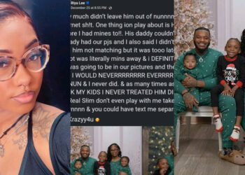 Mother of the stepson who’s Ex partner wife  deliberately excluded from wearing family pajamas Christmas photo, Looses her coolness as she slam ex partner sparking range speculation and conversations on social media 