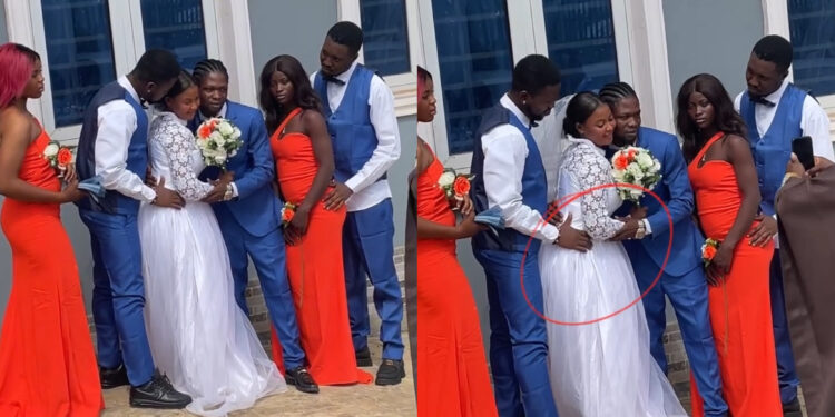 “This is an example of we watch we don’t judge” netizens raised eyebrows as couples took a memorable photos just after they ties the knot together