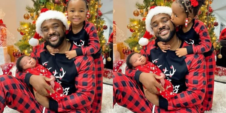“Our greatest gift is not under the tree; it is in our arms”- Williams Uchemba Unveils Newborn Son in Heartwarming Christmas Photos