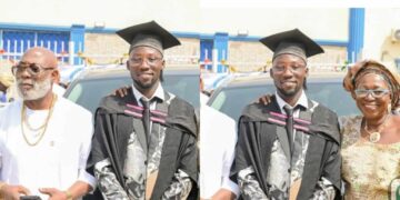 Binta Ayo Mogaji unites with her ex-partner, Jibola Dabo to celebrate son’s convocation