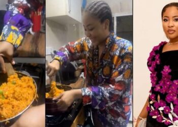 “Celeb wen no sabi cook”- Reactions As Erica Nlewedim Shows Off Cooking Skills