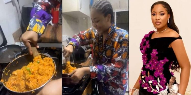 “Celeb wen no sabi cook”- Reactions As Erica Nlewedim Shows Off Cooking Skills