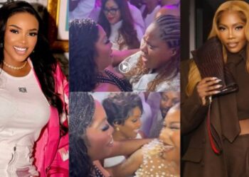 Toyin Abraham, Tonto Dikeh and others got excited to see singer Tiwa Savage at Iyabo Ojo 47th birthday bash