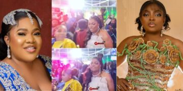 “Life no suppose hard reach this level”- Toyin Abraham Allegedly Snubs Funke Akindele at Movie Premiere