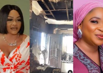 please stop trolling Mercy Aigbe she Did Not Burn House to Promote Movie she is going through a lot. -colleague Afolabi Denies pleaded troller on behalf of her friend.