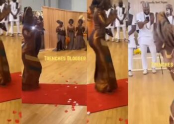 Moment’s as Bride’s Trenches Dance Moves Steal the Show on her wedding day