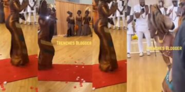 Moment’s as Bride’s Trenches Dance Moves Steal the Show on her wedding day