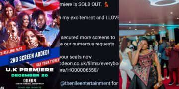 Popular actress funke akindele breaks another record as her newly released movie ”Everybody loves jenifa”sell out at uk Premiere